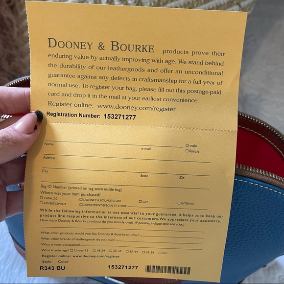 NWT Dooney & Burke Zip Zip Satchel in Blue/Tan - Picture 9 of 9